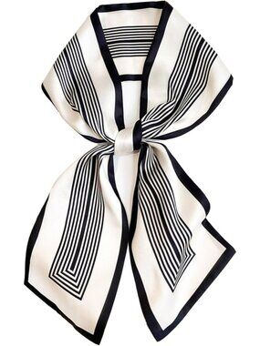 Women's Black White Vertical  Fashion Elegant Oblique Angle  Scarves Bag Scarfs
